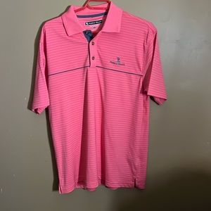 Pink golf polo shirt. B4